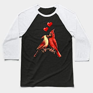 Red cardinals in love Christmas Baseball T-Shirt